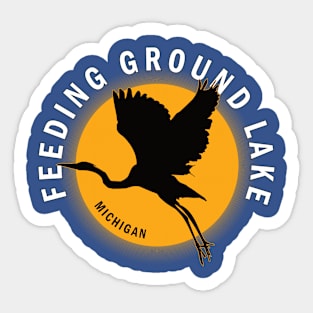 Feeding Ground Lake in Michigan Heron Sunrise Sticker
